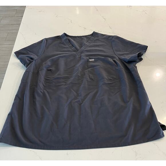Figs Tops - FIGS Catarina One-Pocket Scrub Top Gray Women's 4XL‎
